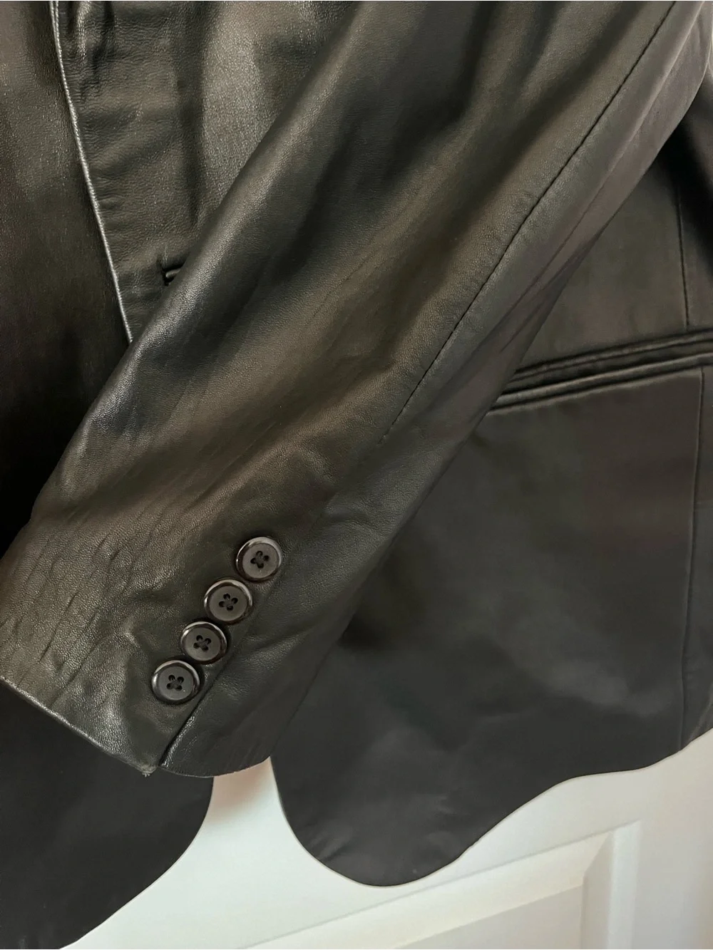 Rosleen Genuine Leather Black Blazer Jacket